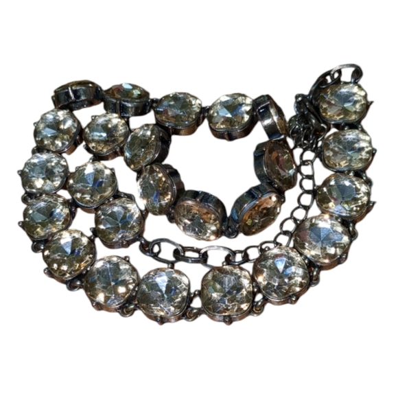 vintage rhinestone choker, necklace - Picture 6 of 11